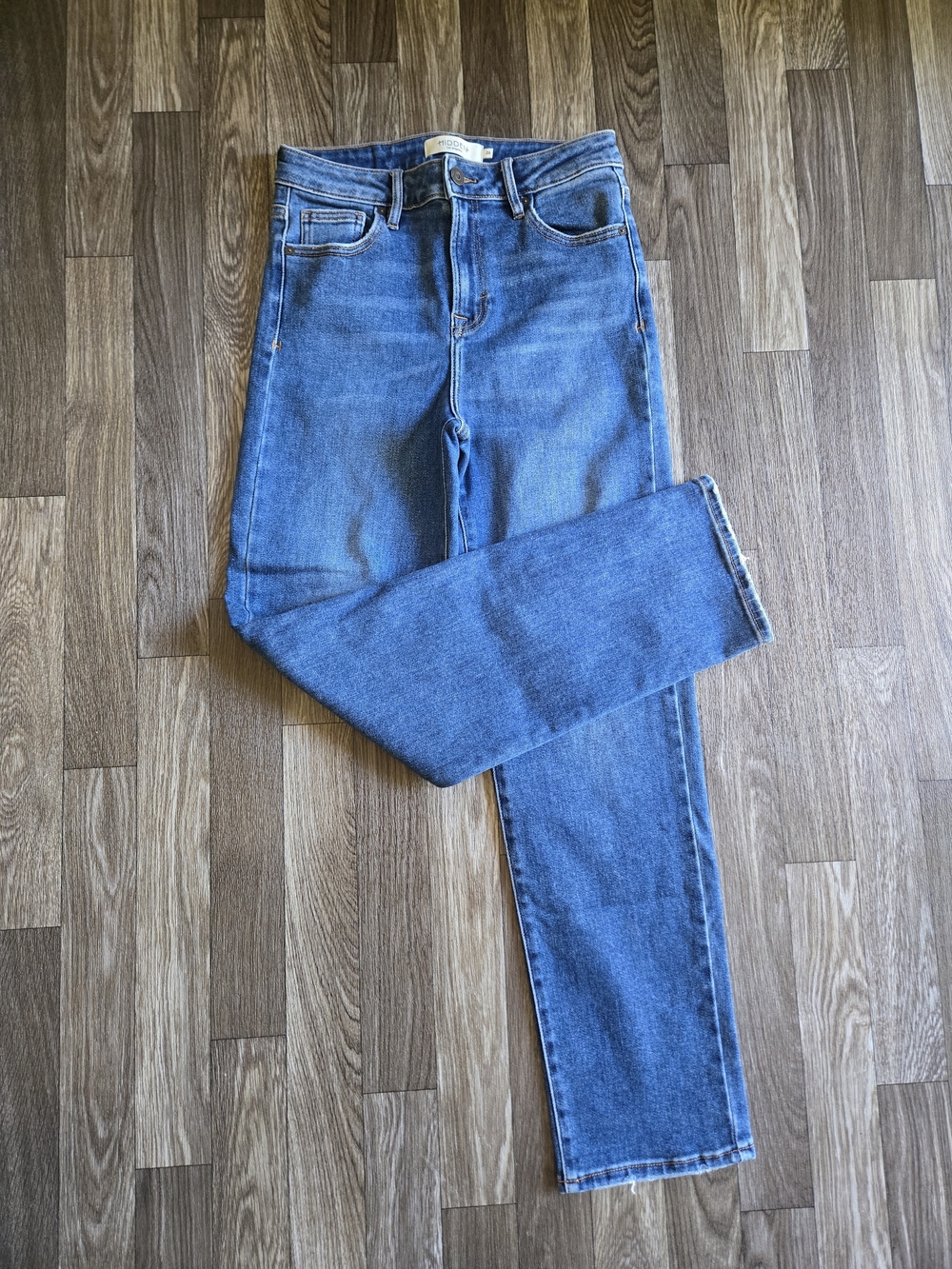 Hidden High Rise Tracey Straight Jean in Medium Blue Wash Women's Size 26 - Picture 4 of 10